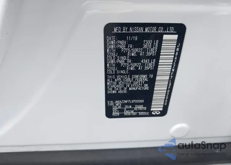 2020 Infiniti Qx80 Luxe from USA, damaged, VIN JN8AZ2NF7L9702050